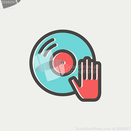 Image of Vinyl disc thin line icon