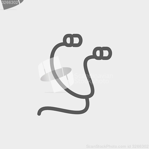 Image of Earphone thin line icon