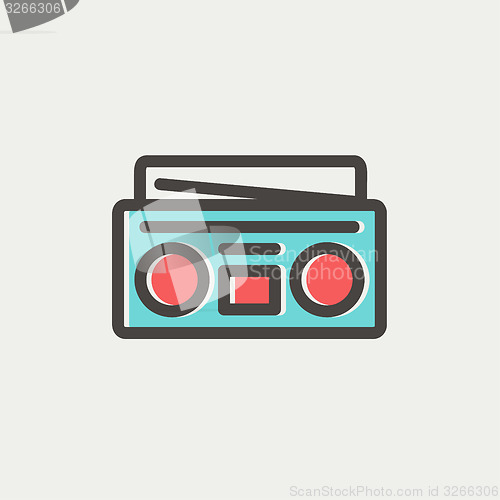 Image of Radio cassette player thin line icon