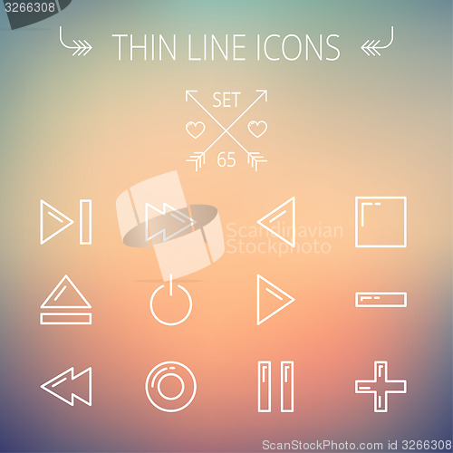 Image of Music and entertainment thin line icon set