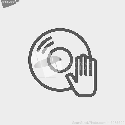 Image of Vinyl disc thin line icon