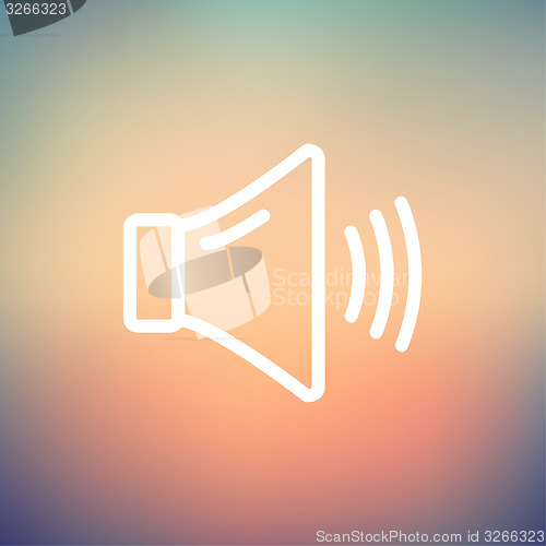 Image of High speaker volume thin line icon