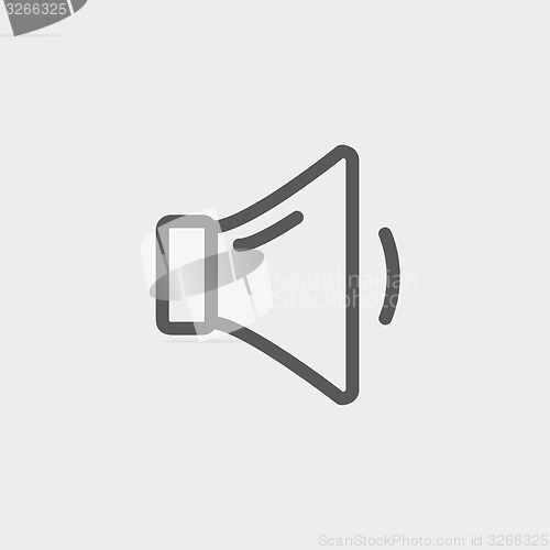 Image of Low speaker volume thin line icon