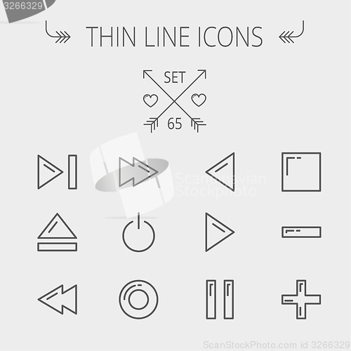 Image of Music and entertainment thin line icon set