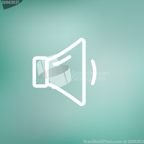 Image of Low speaker volume thin line icon