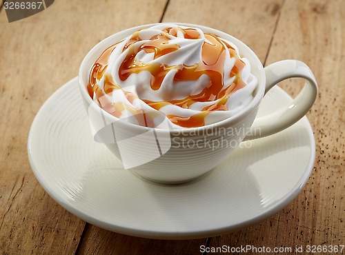 Image of cup of caramel cappuccino coffee