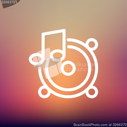 Image of Music Tambourine thin line icon