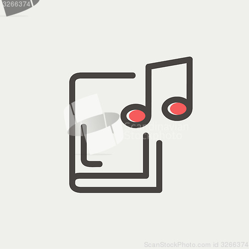 Image of Music book thin line icon