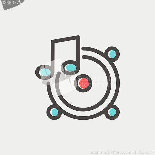 Image of Music Tambourine thin line icon