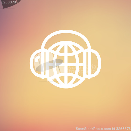 Image of World music thin line icon