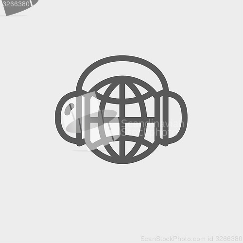 Image of World music thin line icon