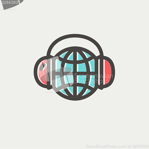 Image of World music thin line icon