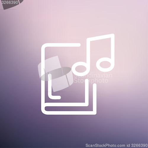 Image of Music book thin line icon