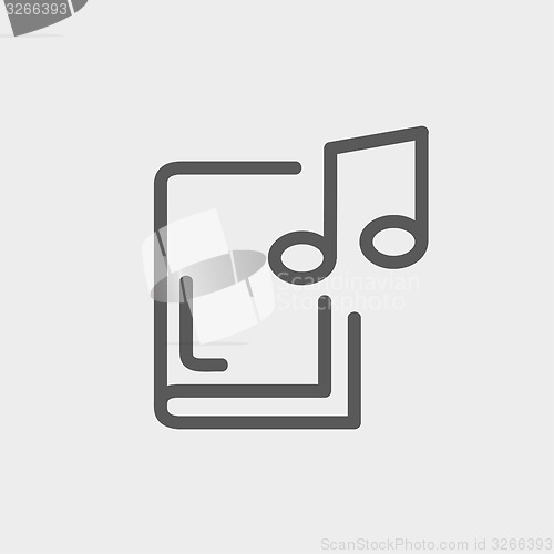 Image of Music book thin line icon