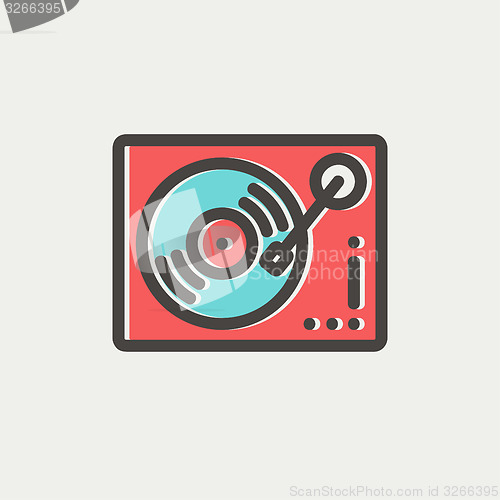 Image of Phonograph turntable thin line icon