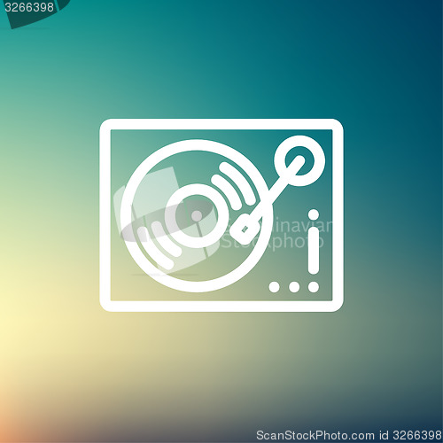 Image of Phonograph turntable thin line icon