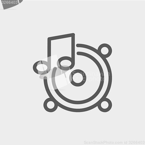 Image of Music Tambourine thin line icon