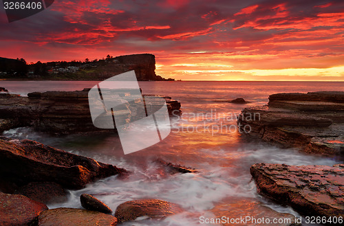 Image of Blazing sunrise from Avalon Beach Australia