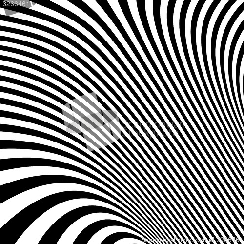 Image of Pattern with optical illusion. Black and white background. 