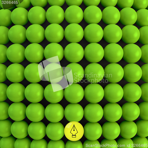 Image of Abstract technology background with balls. Spheric pattern. 