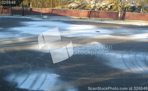 Image of Empty car park at winter time