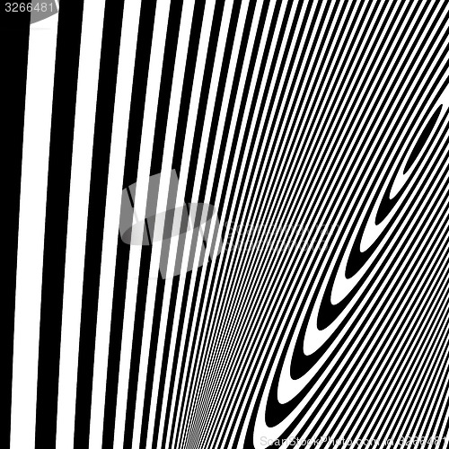 Image of Pattern with optical illusion. Black and white background. 