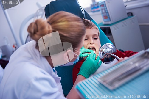 Image of Young boy in a dental surgery