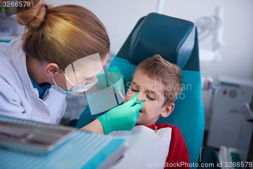 Image of Young boy in a dental surgery