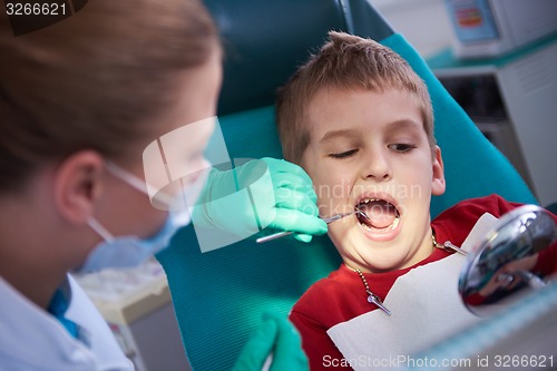 Image of Young boy in a dental surgery