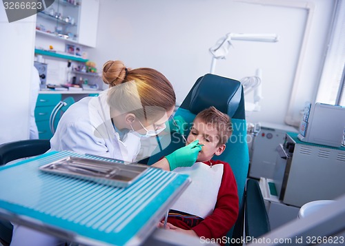 Image of Young boy in a dental surgery