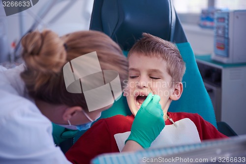 Image of Young boy in a dental surgery