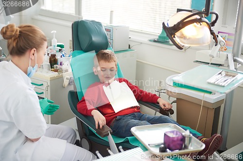 Image of Young boy in a dental surgery