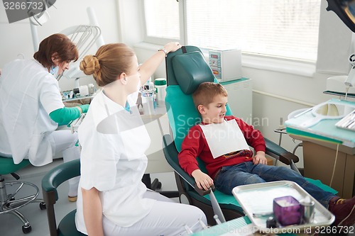 Image of Young boy in a dental surgery