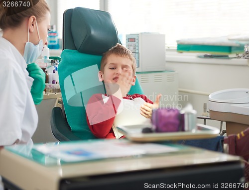 Image of Young boy in a dental surgery