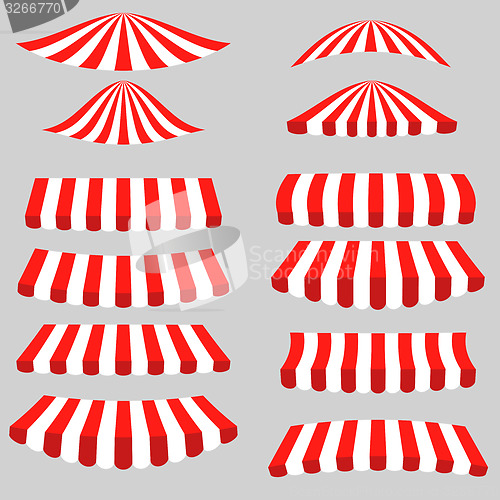 Image of Set of Red White Tents