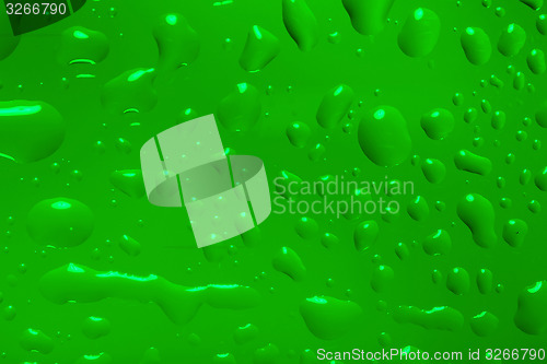 Image of green abstract background with water drops