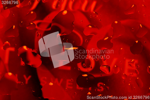 Image of red abstract background with water drops
