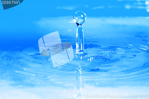 Image of blue water drop, splash