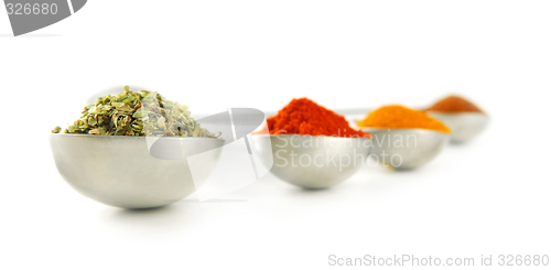 Image of Spices in measuring spoons