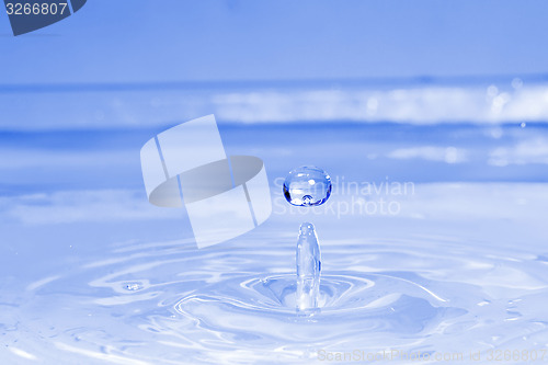 Image of blue water drop, splash