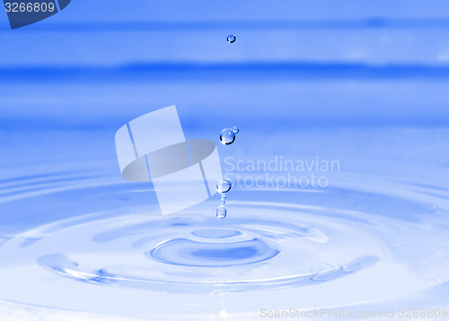 Image of blue water drop, splash