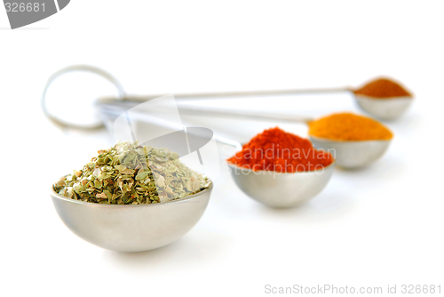 Image of Spices in measuring spoons