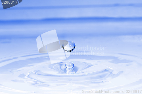 Image of blue water drop, splash