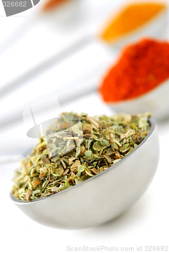 Image of Spices in measuring spoons