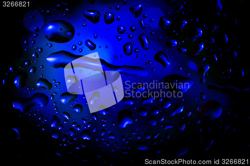 Image of blue abstract background with water drops