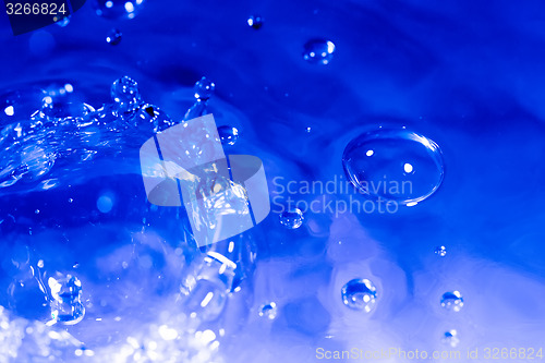 Image of Background of blue water drops splash
