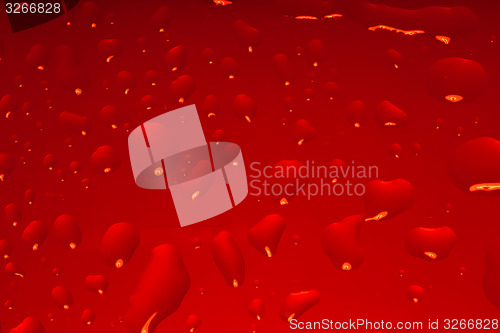 Image of red abstract background with water drops