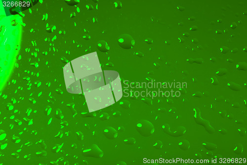Image of green abstract background with water drops