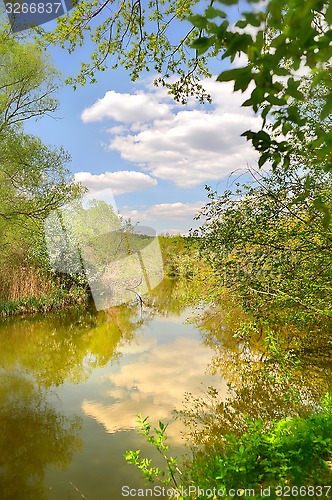 Image of Spring landscape with the river