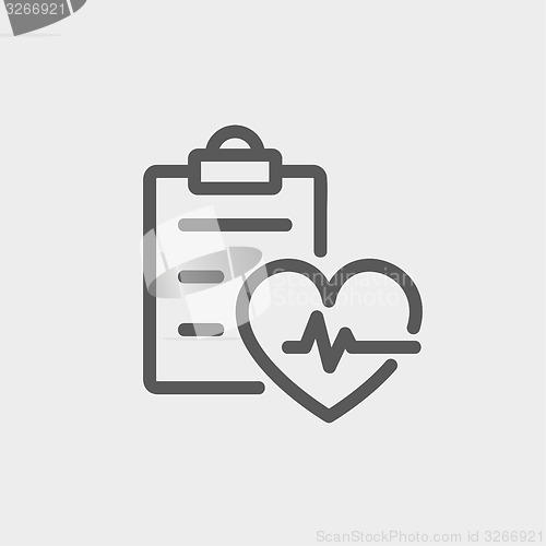 Image of Heartbeat record thin line icon